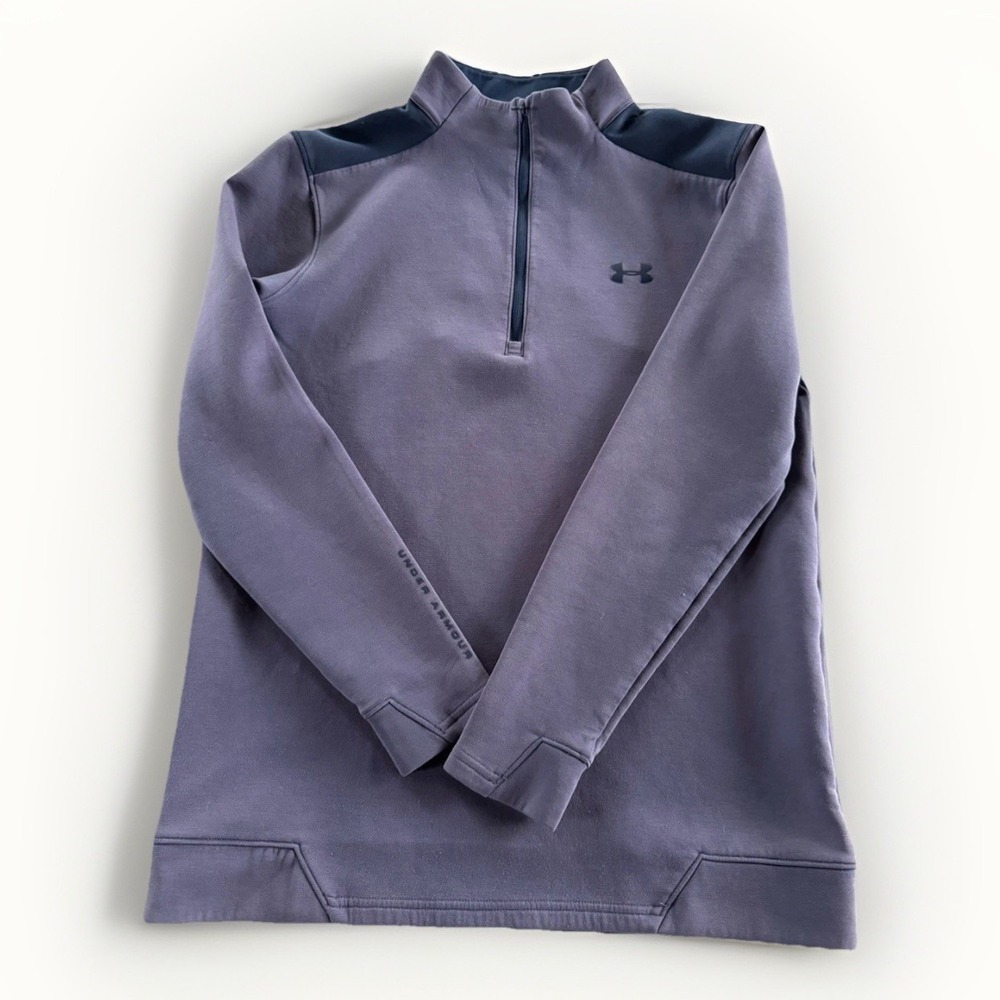 Under Armour Sweatshirt Womens S Purple 1/4 Zip Pullover Jacket Golf Running Gym
